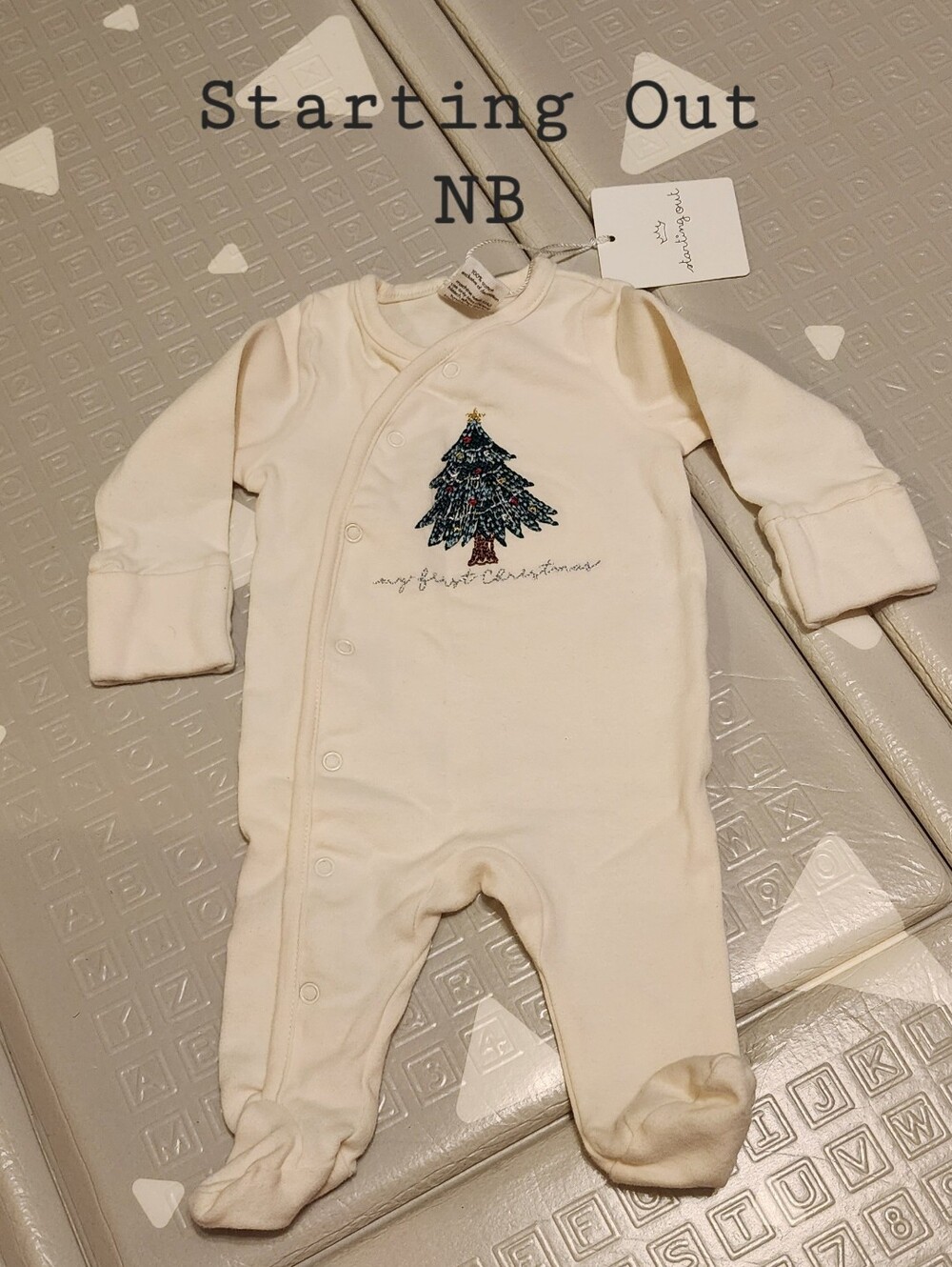 Starting Out Cream 'My First Christmas' Baby One-Piece